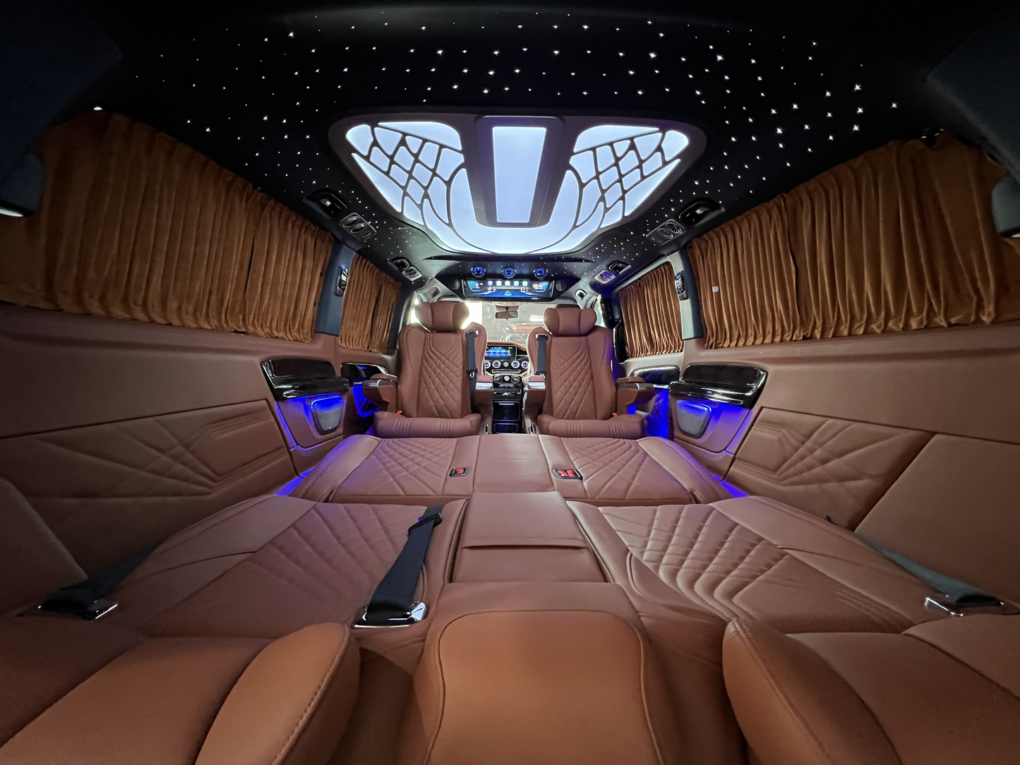 Custom Mercedes V Class Executive Limousine Conversion 4 Seater Full Partition